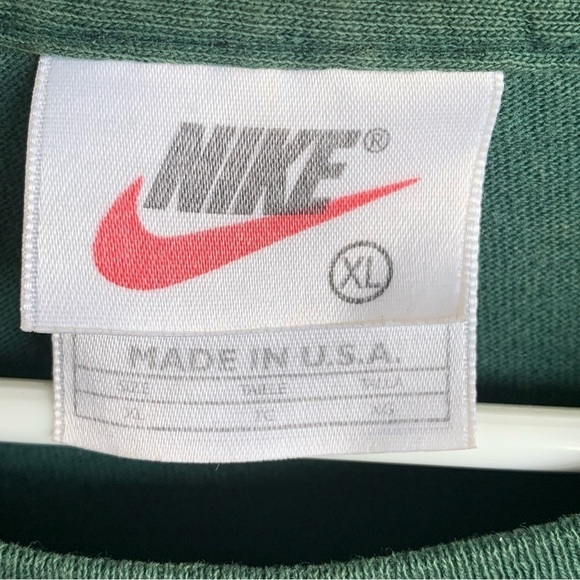 Vintage Tee Shirt Nike Swoosh Mens Adult Size XL Green 90s Made in USA - Picture 8 of 9